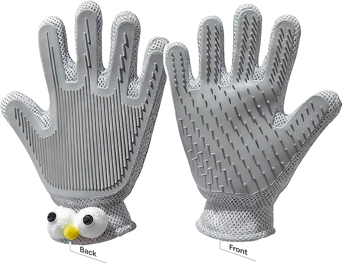 MEUOMIW - Pet Hair Remover Glove for Dogs & Cats - Deshedding Mitt & Grooming Brush - Gentle Massage Tool for Shedding Pets with Short or Long Fur - Bath Brush for Efficient Cleaning (one piece)