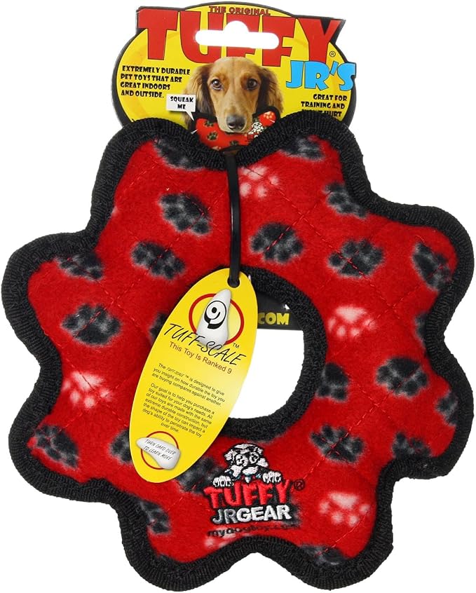 TUFFY® : 2 Pack Gear Ring Dog Toy: Ultra Durable Plush Toy with Multiple Layers & Reinforced Seams, Washable and Floats, Original Construction