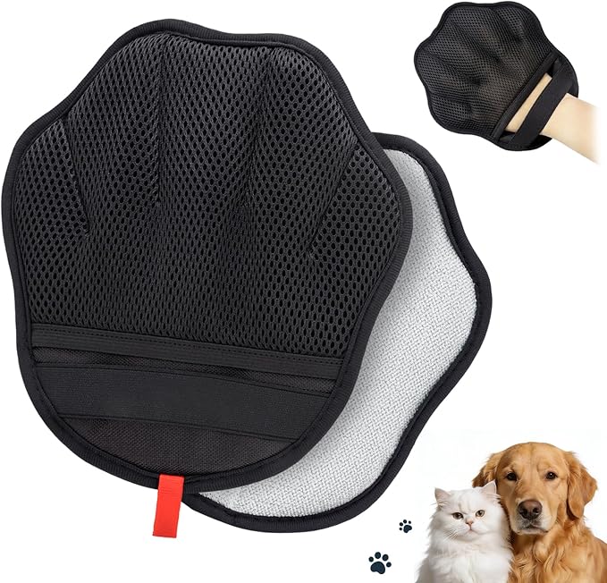 GoHere Pet Hair Removal Glove, Magic Brush Electrostatic Mitt for Cats & Dogs, Reusable Grooming Gloves, Pet Hair Remover Tool for Couch, Carpet, Clothes, Car Seat, Laundry