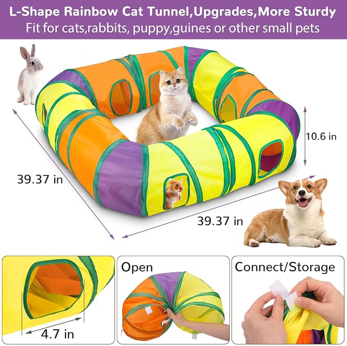 Retro Shaw Interactive Cat Toys Packs, 25Pcs | 4Pcs Collapsible Tunnel, 21Pcs Kitten Toys Bundle