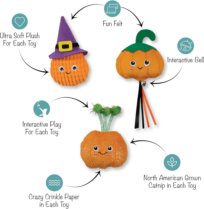 Fringe Studio Pet Toy, Witch of The Patch 3 PCS Cat Toy Mini Sets, PetShop Collection (904056)