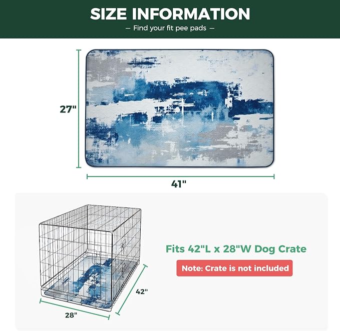 FXW Washable Pee Pads for Dogs, Super Absorbent, 27" x 41", 2 Packs | Machine washable, Non-slip backing