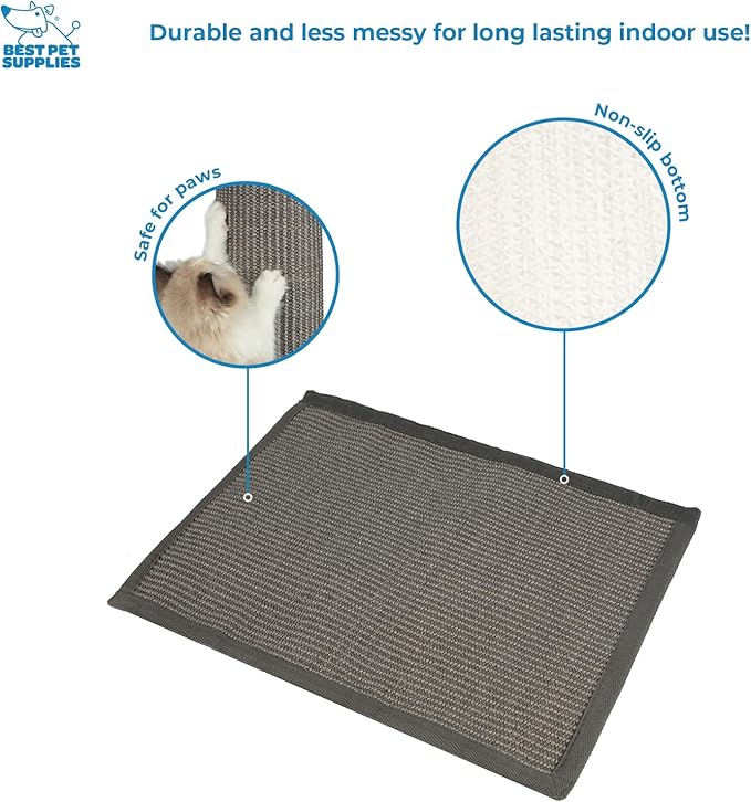 Best Pet Supplies Catify Cat Scratcher, Fun Interactive Scratchers, Posts, Poles, Claw Safe, Furniture Saver Indoor Play Support Natural Cat Behaviors Heavy Duty - Gray Log