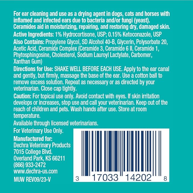 MalAcetic Ultra® Otic Cleanser for Dogs, Cats and Horses, 2 FL Oz | Cleansing, Drying, Anti-Inflammatory; Packaging May Vary