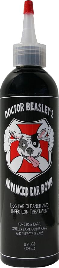 Doctor BEASLEY'S Advanced Ear Bomb is a Powerful 1 Step Cleaning Solution Treatment for Dog Ear Infections; Cleaner Replaces Drops, Vet Visits, Medication, Antibiotics for Yeast and Fungus, 8 Ounce