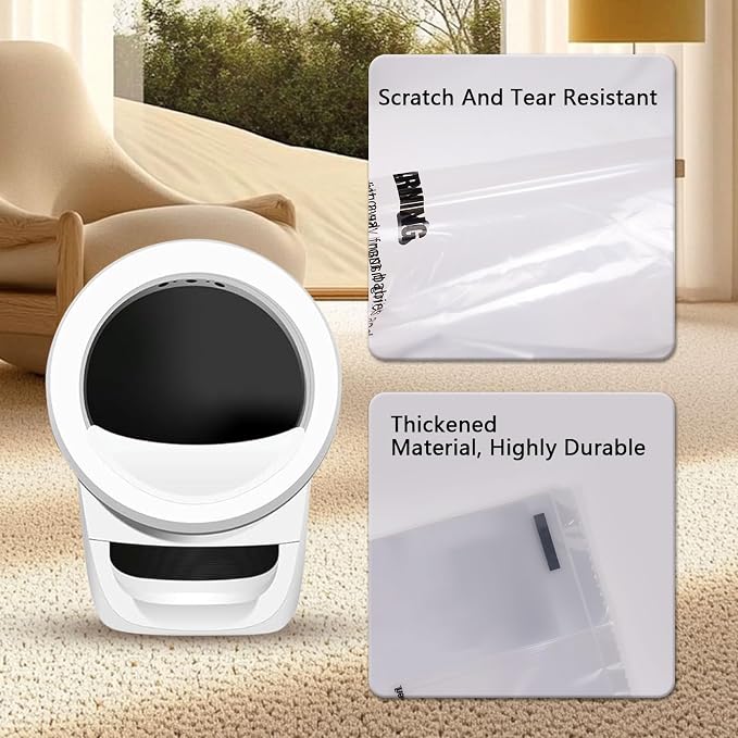 150 Pack Heavy Duty Self-Cleaning Litter Box Liners, Compatible with Litter-Robot 3/4, Extra Thick Waste Drawer Liners, 9-11 Gallons of Capacity, Easy to Empty