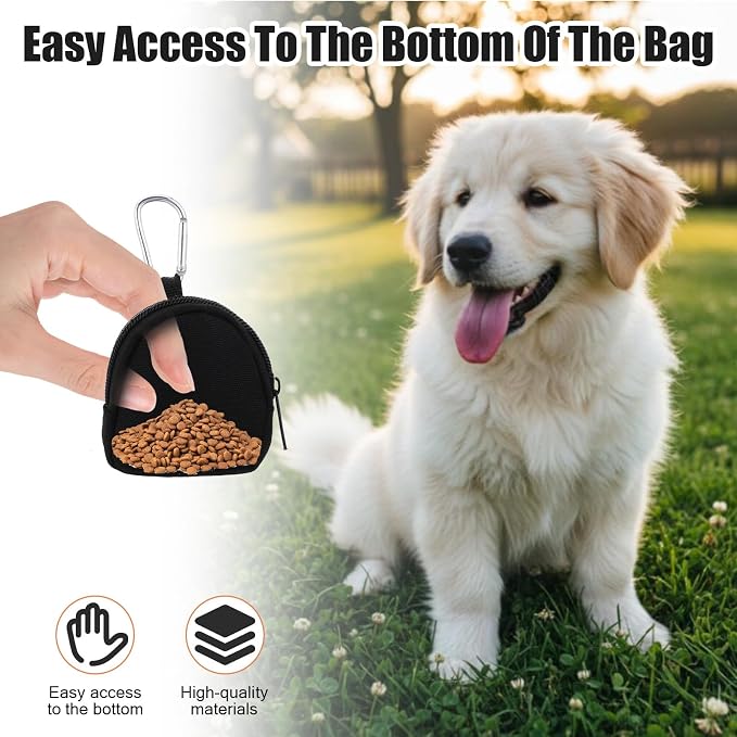2PCS Dog Treat Pouches for Pet Training 3in Small | Dog Training Treat Pouch for Leash Portable Dogs Treat Bag for Travel Outdoor Use Reusable Small Dogs Treats Container