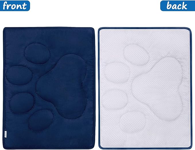 Dog Crate Pad(19"x 30"),Washable Crate Mat with Anti-Slip Bottom, | Dog Mats for Sleeping, Breathable Kennel Pad,Dark Colored to Hide Stains, Navy