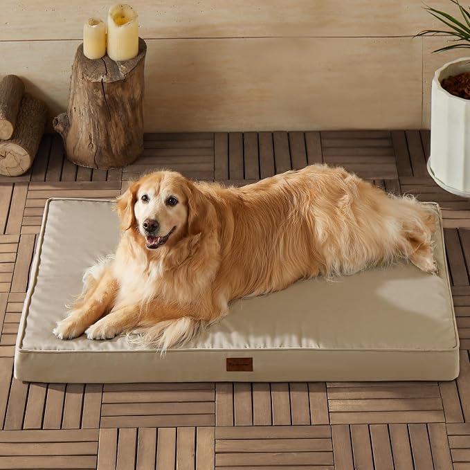 BFPETHOME Outdoor Waterproof Dog Bed for Large Dogs, Washable Cover, 54" | Outdoor & Indoor Use, Waterproof, For Medium, Large, Extra Large Dogs, Orthopedic, Egg Crate Foam, Up to 130 lbs