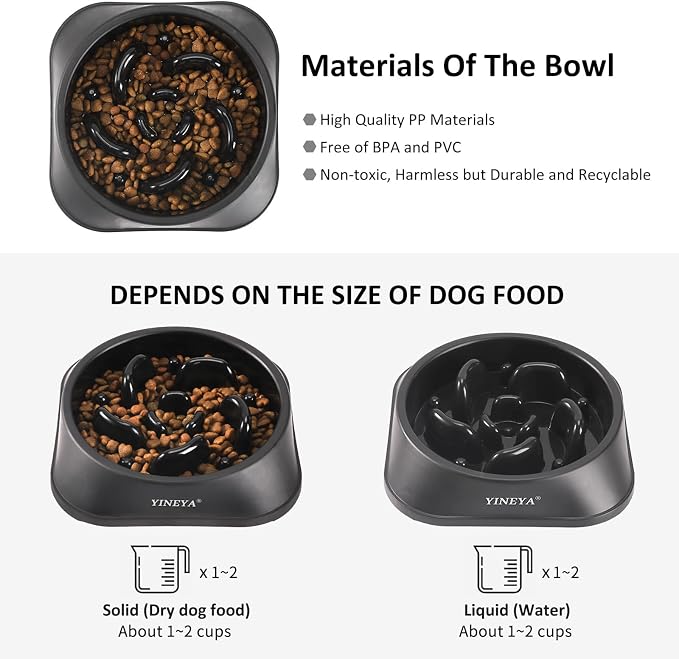 YINEYA Slow Feeder Dog Bowls, Pet Supplies that Slow Down Eating, Pet Food Bowls, Maze Dog Puzzle Feeder for Medium Breed | Dog Food Bowl Slow Down Eating Prevents Bloat, Promotes Healthy Digestion, Puzzle Feeder Interactive Makes Meal Time Fun