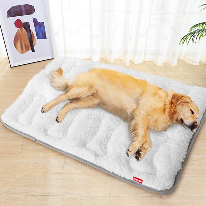 Dog Bed Crate Mat(42" X 28"), Soft Plush Dog Bed Pad | Machine Washable Crate Pad, Dog Sleeping Mat with Anti Slip Bottom
