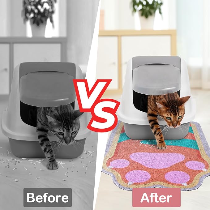 Unicorn Catcher Large Cat Litter Mat, 33.5"x22.4" Litter Trapping Mat | Kitty Litter Mat With Soft PVC Loop Mesh And Non-Slip Backing For Easy-Clean Floor Protection And Home Decor