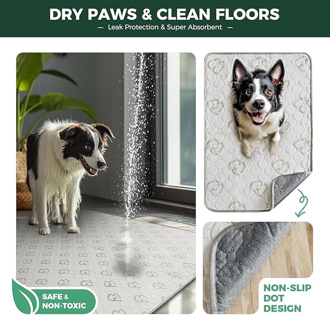 FXW Washable Pee Pads for Dogs, Super Absorbent, 63" Square, 1 Pack | Machine washable, Non-slip backing, Fits 24"H 8-Panel FXW Rollick/Homeplus Playpens