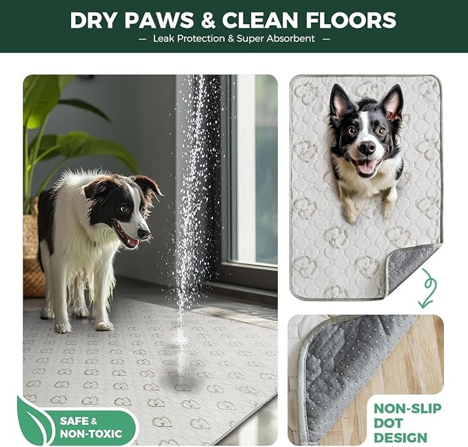 FXW Washable Pee Pads for Dogs, Super Absorbent, 71" Square, 1 Pack | Machine washable, Non-slip backing, Fits 32"/40"/45"H 8-Panel FXW Rollick/Homeplus Playpens