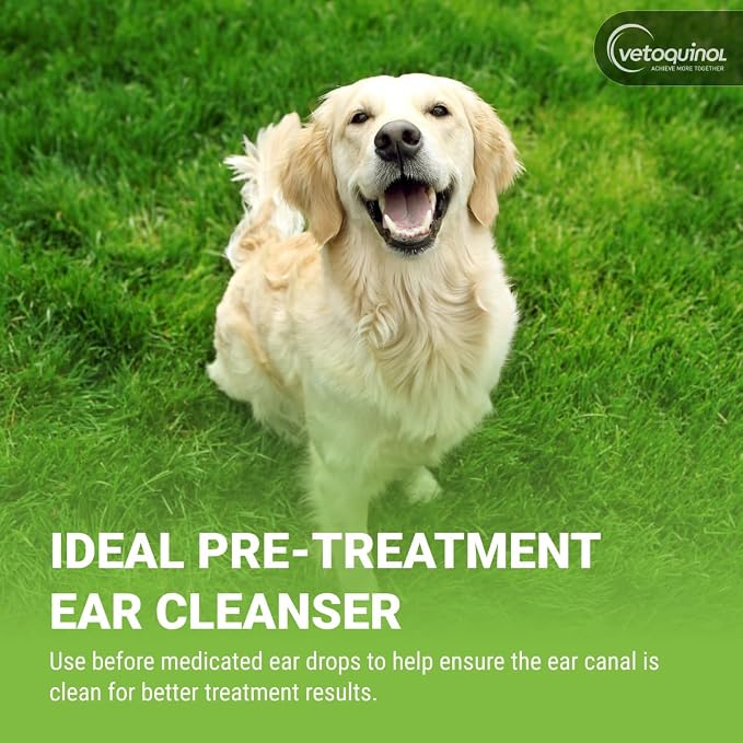 Vetoquinol PH•notix Advanced Ear Cleaner & Wax Remover - Liquid Ear Cleaning Support for Dogs & Cats - Supports Healthy Canals - Fast-Acting & No-Rinse Formula - pH Balanced & Paraben-Free - 4 fl oz