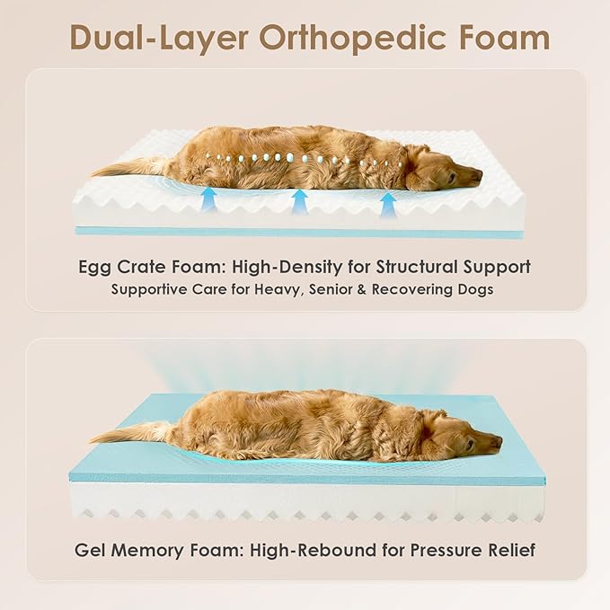EHEYCIGA Orthopedic XL Dog Bed for Large Sized Dog, 48x35 Inch Extra Large Memory Foam Dog Couch Bed with Sides, Waterproof Liner & Washable Removable Cover, Bolster Pet Sofa, Black