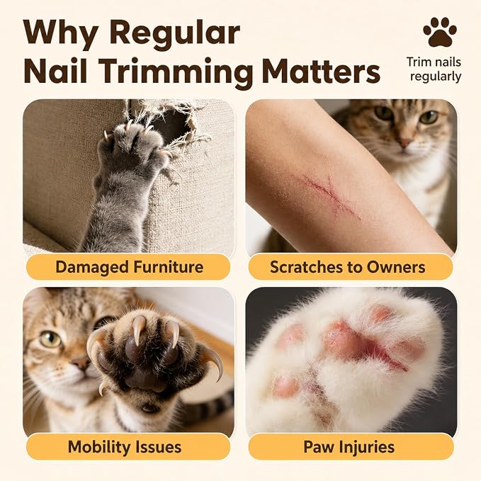AMYJOY 2-in-1 Cat Nail Clippers & Dog Nail Clippers with Grinder, Pet Nail Trimmer for Small Medium Large Dogs and Cats, Dual LED Lights, 6000 RPM Quiet USB Rechargeable Grinder with Safety Guard