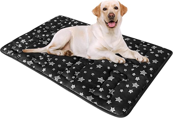 Dog Crate Mat (36" X 23"), Soft Dog Bed Pad Mat with Cute Prints | Personalized Crate Pad, Anti-Slip Bottom, Machine Washable Kennel Pad