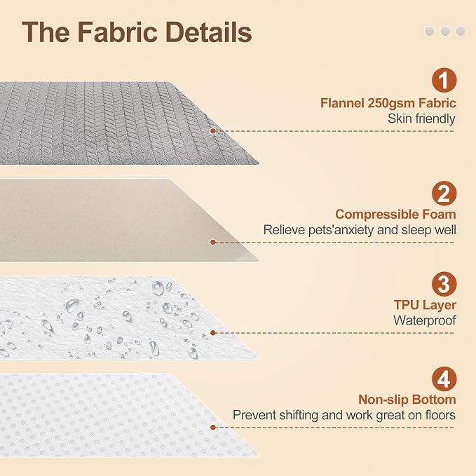 BEAUTYZOO Dog Crate Pad Washable Ultra Soft Pet Kennel Mat Small, 24" Gray | Ultra Soft Crate Pad,Anti-Slip Bottom,Waterproof Lining Protects Floors & Furniture,Comfortable Cozy Mats for Cage Car Travel