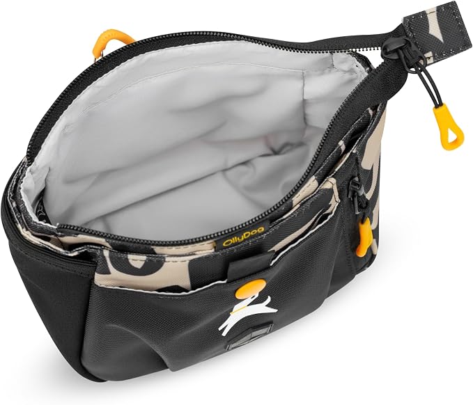 Backcountry Day Bag | Dog Training Treat Pouch | Eco-Friendly Recycled Fabric Fanny Pack with Zipper Closure, Built-in Poop Bag Dispenser & Adjustable Waist Belt (Ciao)