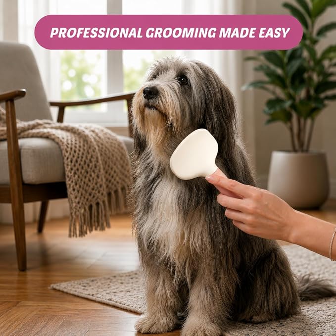 Pink Deshedding Slicker Brush for Long and Short Hair Dogs | Removes Loose Undercoat, Mats and Tangles, Skin Friendly Grooming Comb for Shedding Control on Long and Short Hair