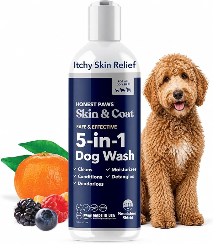 Dog Shampoo and Conditioner, Itchy Skin Relief, Sensitive Skin, Smelly Dogs | Oatmeal Shampoo for Dogs, Puppy Shampoo and Conditioner, Dog Wash for Allergies, Anti Itch, Natural Deodorizing Pet Shampoo