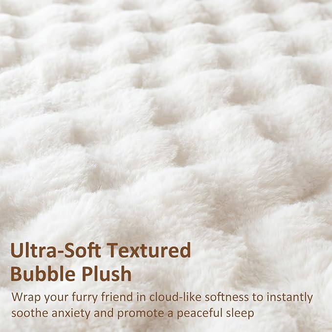 Dog Bed Couch Sofa for Small Medium Dogs Cats 30x30x9 Round White | Round Plush, Orthopedic, Washable, Removable Cover, Anxiety Relief