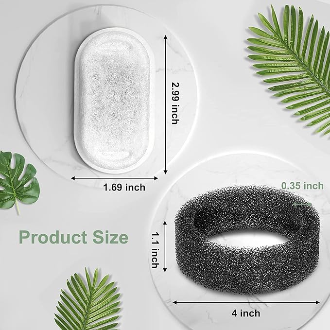 Cat Fountain Filters - 16 Filters with 16 Sponges Replacement for Stainless Steel Pet Fountain