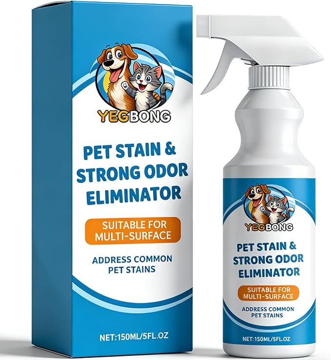 Pet Stain & Strong Odor Eliminator, Dog Cat Pee Urine Destroyer - 5oz | Cleaner Spray for Pet Stain Remover, Urine, Poop, Pee, Deodorizer for Carpet, Upholstery, Air Freshener in Home & Car