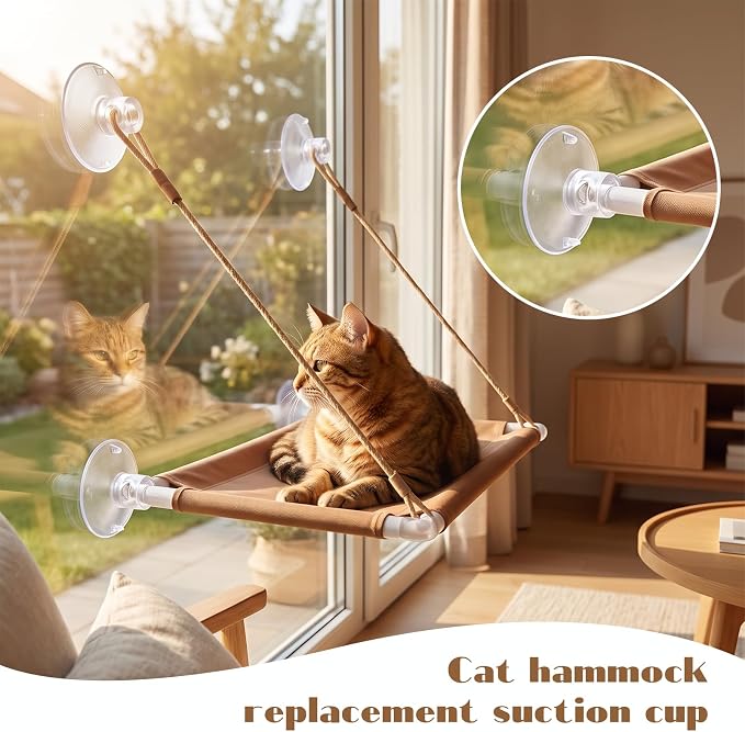 4 Pcs Cat Window Perch Suction Cup | Powerful Replacement Suction Cup PVC Sucker Pads for Cat Hammocks, Beds, Perches