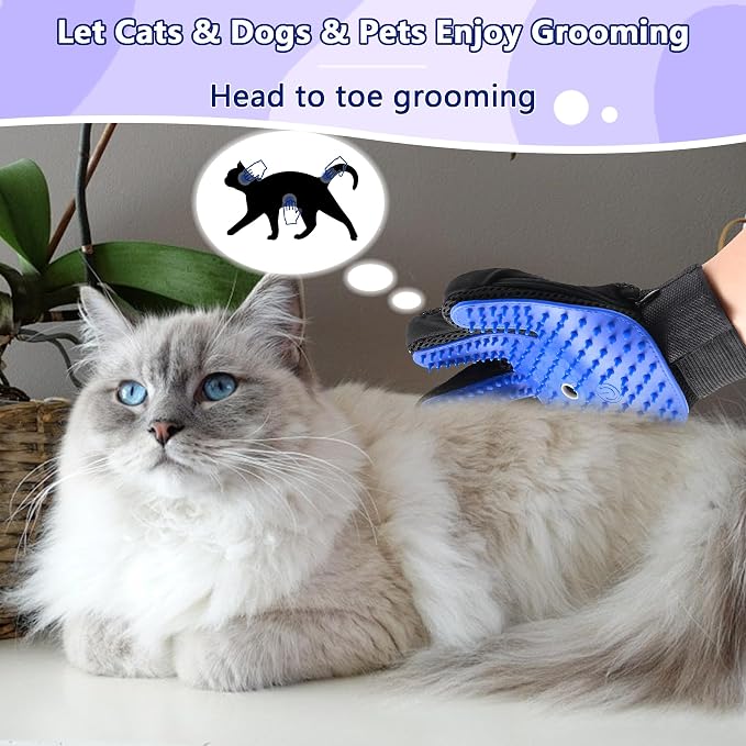 Pet Steam Grooming Gloves, Cat Grooming Steam Gloves, Dog Washing Gloves, Pet Grooming Gloves for Dogs & Cats, Deshedding Steam Brush, Dog Hair Remover Massage Glove