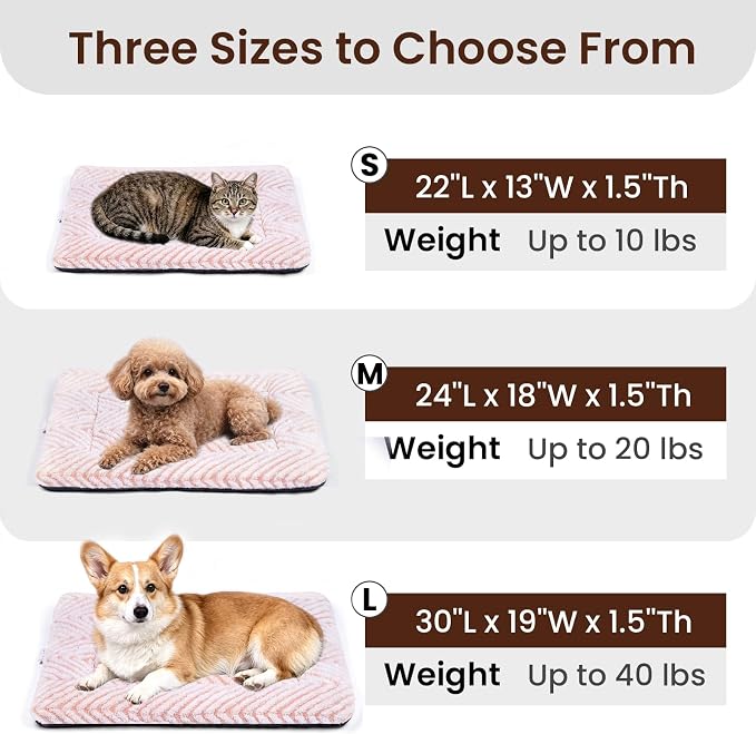 Mora Pets Dog Crate Pad Washable Puppy Dog Bed for Crate Flat Kennel Mat | Soft Dog Cat Bed Mat, Crate Pad for Dog Cages Cozy Sleeping Liner, Dog Pillow Cushion for Small Medium Pets Anti Slip 30 x 19
