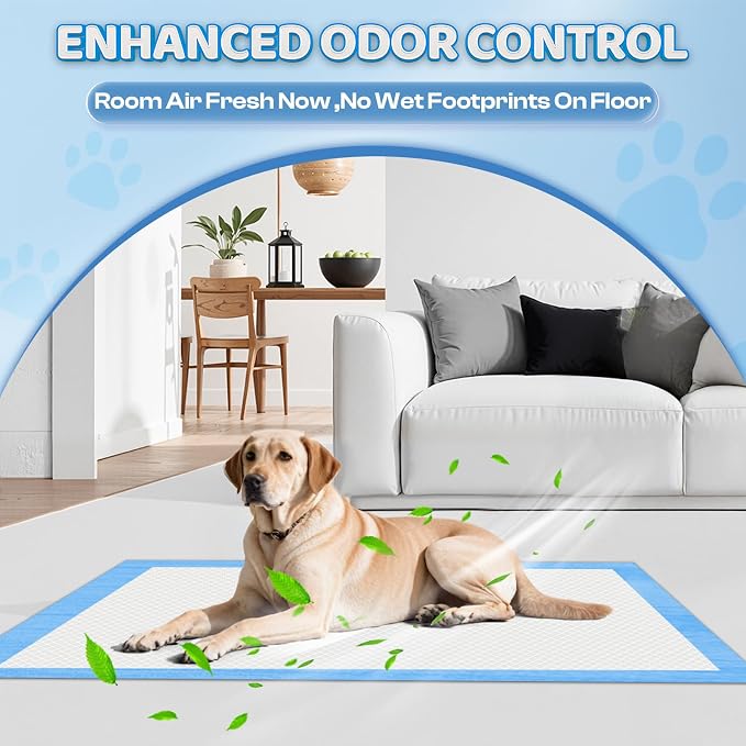 Boscute 4XL Thicken 6 Layers Ultra Absorbent Dog Pee Pads, 31”X47”Leak-Proof Odor-Control Quick Dry Puppy Training Pads Quick Dry Pee Pads for Dogs Cats Pets
