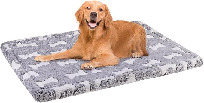 BEAUTYZOO Dog Crate Pad Washable Ultra Soft Pet Kennel Mat Large, 42" Gray | Ultra Soft Crate Pad,Anti-Slip Bottom,Waterproof Lining Protects Floors & Furniture,Comfortable Cozy Mats for Cage Car Travel