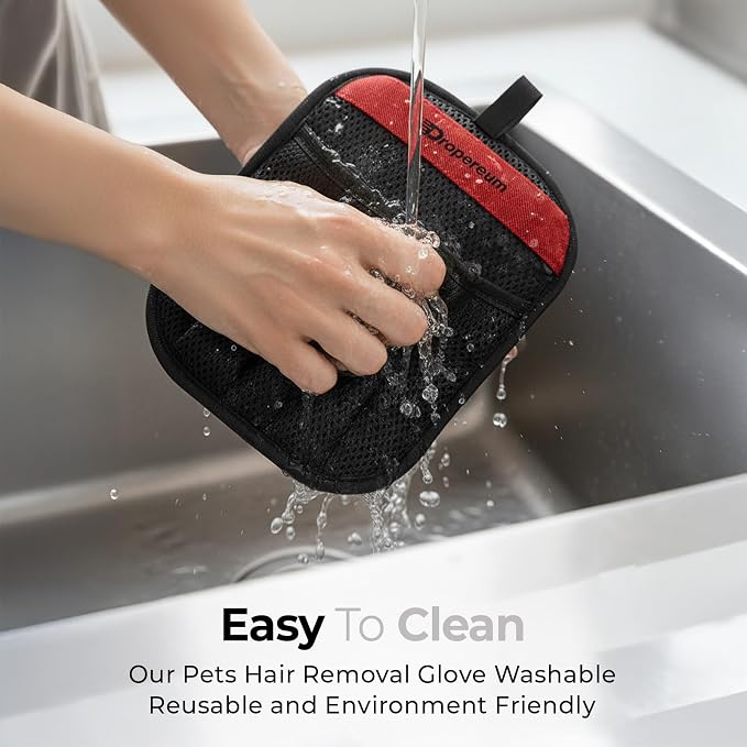 Pet Hair Removal Glove Cat & Dog, Electrostatic Reusable Hair Remover Tool | 2026 Upgraded washable 5-Finger pet hair remover works for laundry, couch, carpet & car seat, removes dog and cat fur easily