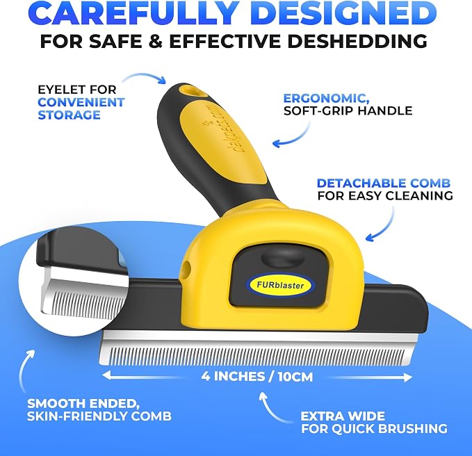 DakPets Stainless Steel Deshedding and Dematting Tool | Professional Pet Grooming Fur Brush for Cats and Dogs Hair Removal