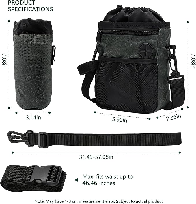 Dog Training Treat Pouch Hands-Free Waterproof with Adjustable Waist Strap