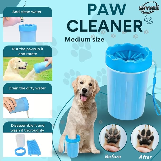 8PCs Dog Grooming Kit - Dog Shampoo Brush | Washing Gloves | Adjustable Dog Bath Brush | Dog Paw Cleaner | 2X Toothbrush | Dog Scrubber For Bath & Massage - Grooming & Bath Supplies for Dogs and Cats