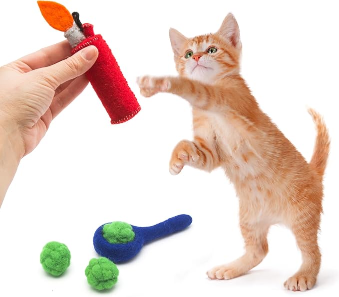Glaciart One Catnip Pipe, Nuggets and Lighter Cat Toy Set | Cat Crack for Funny Kittens, Stimulating Toys for Boredom, Exercise & Play | Filled w/Organic Catnip to Excite/Calm Kitty | Organic Idea