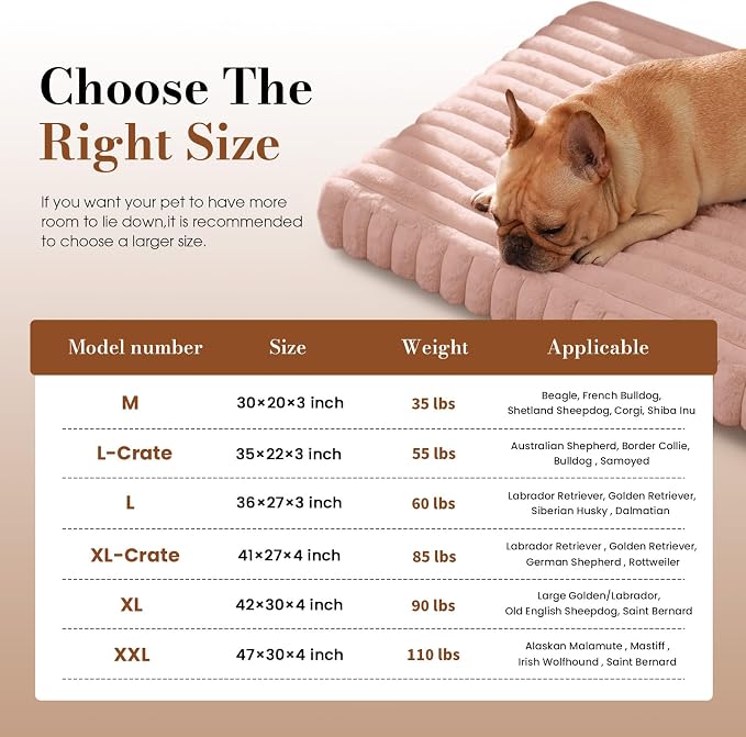 Orthopedic Dog Bed Medium Size Dog, Pet Beds with Waterproof Lining, Soft Short Plush Surface & Egg Crate Foam, Machine Washable Pet Mat with Removable Cover & Anti Slip Bottom