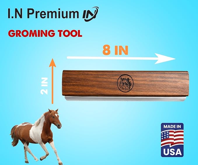 Original Deshedding Grooming Tools for Horse & large shedding Dogs Horse Deshedder Professional Pet Groomer Deshedding Dog Brush Remove undercoat 95 Percent of Lose Hair Fur&Dirt (8 inch)