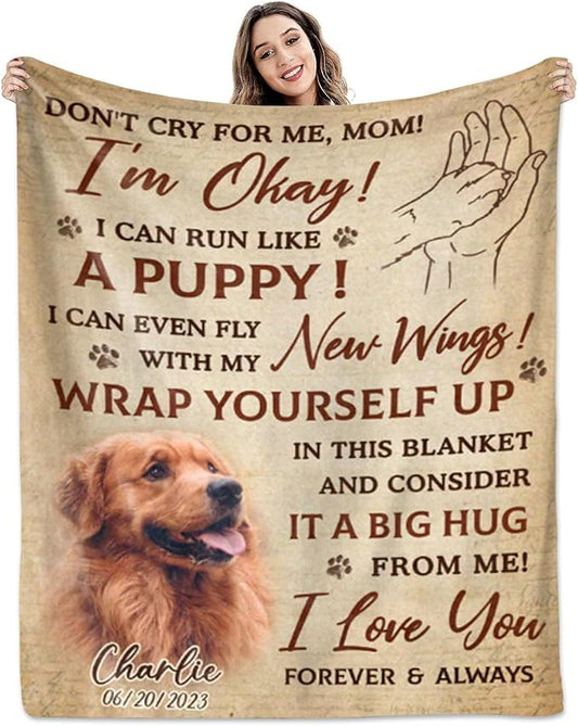 Pamaheart Custom Dog Face Blankets, Personalized Pet Photo Blanket, Fleece Dog Blankets, Customized Photo Throws, Dogs Dad Gifts, Pet Lover Gifts, Memorial Gift /22