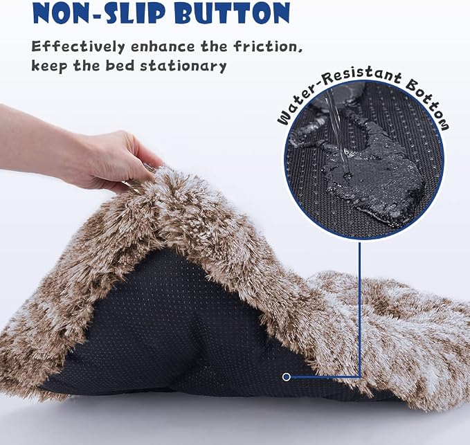 Dog Bed Crate Pad Plush Soft Dog Crate Bed for Small Medium Large Dogs and Cats Washable Anti-Slip Kennel Crate Mats for Sleeping and Anti AnxietyS