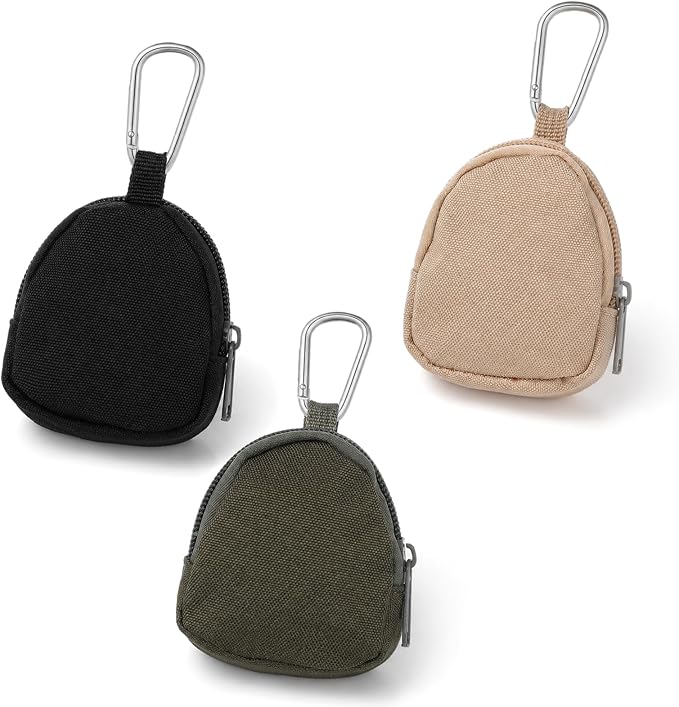 Bremorou 3 Pcs Dog Treat Pouch for Pet Training Waterproof Portable Reward Puppy Treat Bag Reusable Small Dog Treats Pouch Carabiner Poop Bag Holder for Outdoor Zipper Closure