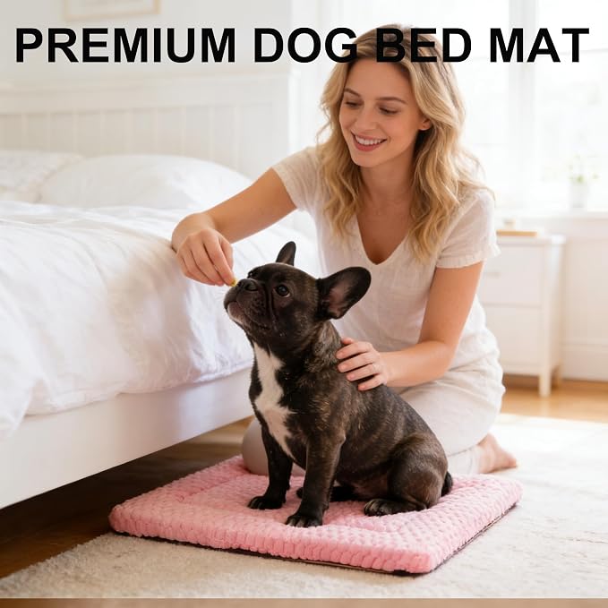 Dog Bed Mat - Reversible Dog Crate Bed Mats, Soft & Breathable Kennel Pad, Durable Crate Bed for Small Medium Large Dogs & Cats