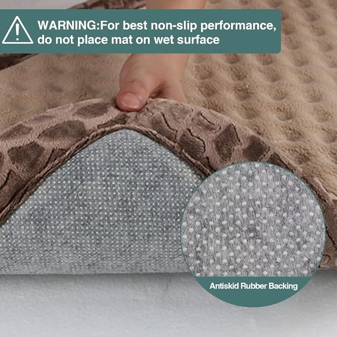 30 Inch Dog Crate Bed Mat Memory Foam Kennel Pad for Dog Cages Washable | Indoor Small Flat Thin Doggy Beds Anti Slip Brown Puppy Sleeping Cushion Mat
