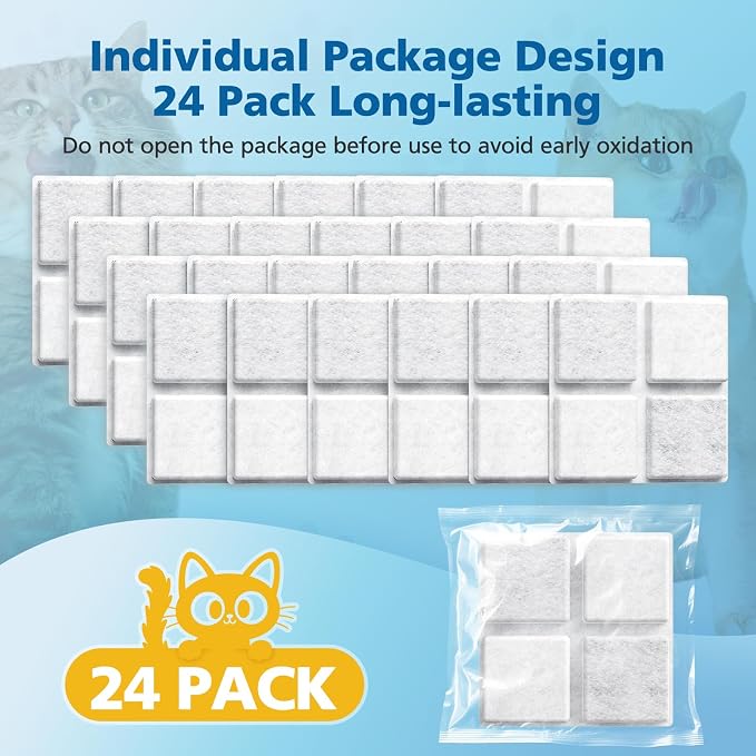 24 Pack Pet Food Desiccant Bags for Petlibro Automatic Cat dog Feeders, Keep Pet Food Dry and Fresh, for Model PLAF001, PLAF101, PLAF005, PLAF006, PLAF103, PLAF203