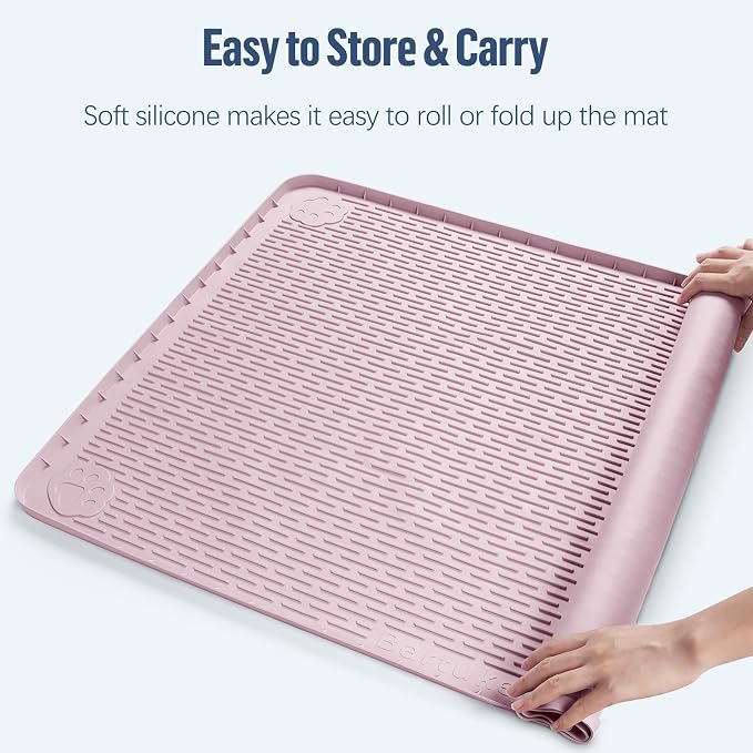 Pee Pad Holder for Dogs 34''x22'' Silicone Puppy Pee Pad Tray, Pink | Extra Large Dog Potty Tray Leak-Proof, High Edge, No Spill Training Pads for Floor Protection, No Pee Pads