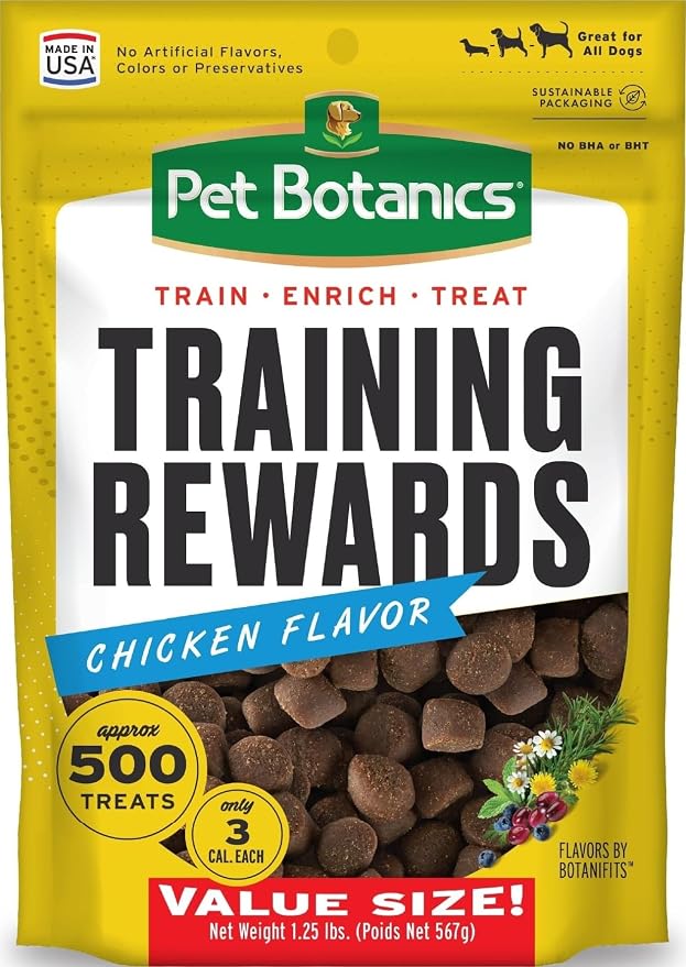 Pet Botanics 20 oz. Pouch Training Reward Soft & Chewy, Chicken Flavor, with 500 Treats Per Bag, The Choice of Top Trainers