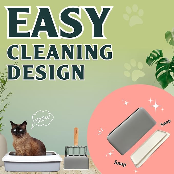 Sprinkle & Sweep: Litter Box Deodorizer Duo - 8oz Bag & Speed Sifter - Cat-Kitten Home Odor Neutralizer, Ultra-Absorbent Formula, Wood Handle Scooper